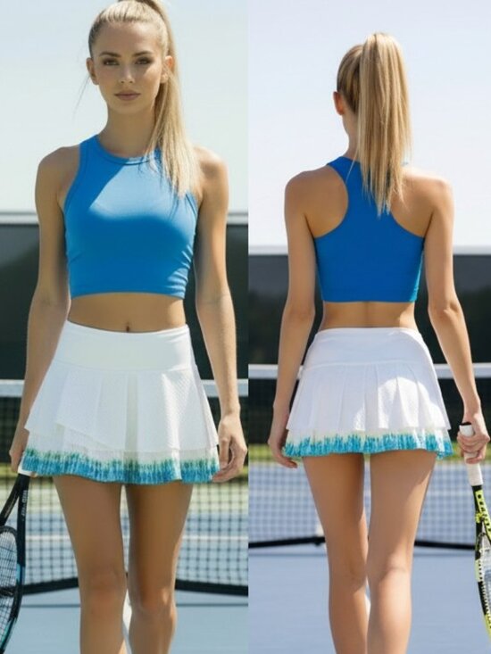 Lucky in Love Dresses & Skirts - Nwt Lucky In Love Tennis Skort Skirt Shorts Pleated white blue S Small